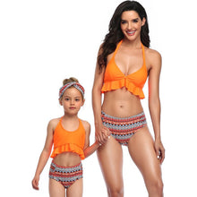 Load image into Gallery viewer, 2021 Summer New Style  Retro Parent-Child Ruffled Swimsuit Two-Piece Bikini Suit