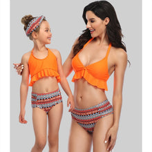 Load image into Gallery viewer, 2021 Summer New Style  Retro Parent-Child Ruffled Swimsuit Two-Piece Bikini Suit