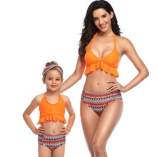 Load image into Gallery viewer, 2021 Summer New Style  Retro Parent-Child Ruffled Swimsuit Two-Piece Bikini Suit