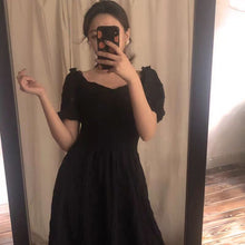 Load image into Gallery viewer, 2021 Summer New Style Retro Platycodon French Red Square Collar Dress Temperament Long Skirt Women&#39;s Clothing