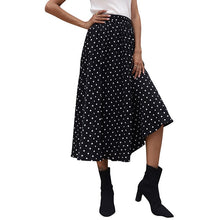 Load image into Gallery viewer, 2021 Summer New Women&#39;s Black Slim Mid-Length Pleated Polka-Dot Skirt