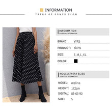 Load image into Gallery viewer, 2021 Summer New Women&#39;s Black Slim Mid-Length Pleated Polka-Dot Skirt