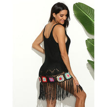 Load image into Gallery viewer, 2021 Summer New Women&#39;s Color Matching Handmade Crochet Flower Stitching Tassel Sling Braided Dress