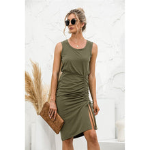 Load image into Gallery viewer, 2021 Summer New Women&#39;s Fahion Casual Solid Spaghetti Straps Sleeveless O Neck Empire Package Hip Knee Lenght Dress Slim Ladies