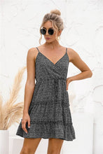 Load image into Gallery viewer, 2021 Summer New Women&#39;s Fashion Sexy Floral Print Deep V Neck Spaghetti Strap Sleeveless Lace Up Backless Empire Mini Dress Lady