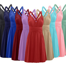 Load image into Gallery viewer, 2021 Summer New Women&#39;s Fashion Sexy Solid V Neck Spaghetti Straps Sleeveless Backless Bandage Tunic Pockets Mini Dress Ladies