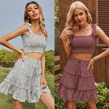 Load image into Gallery viewer, 2021 Summer New Women&#39;s Fashion Style Floral Suit Two-Piece Ladies Skirt