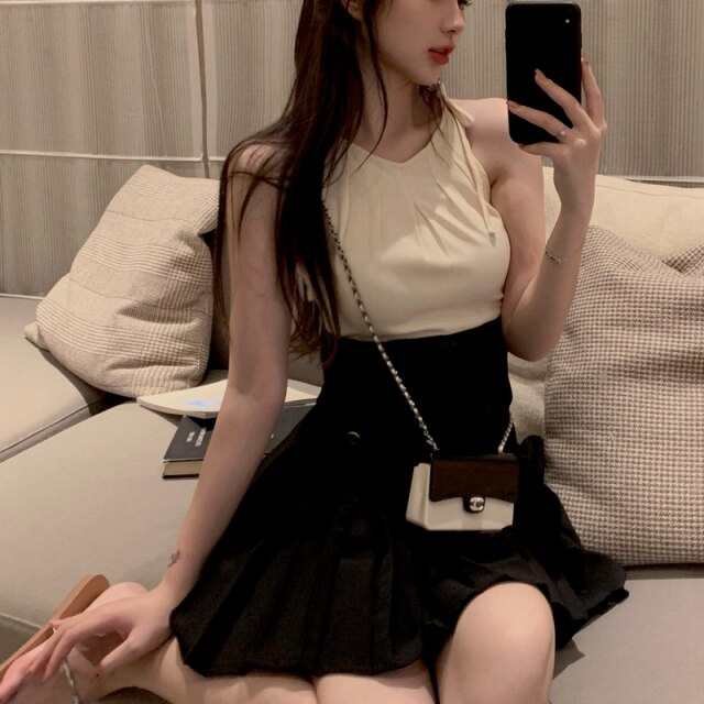 2021 Summer Patchwork Elegant Dress Women Beach Outing High Waist Casual Sweet Dress Female Chic Party Mini Cute Korean Clothes