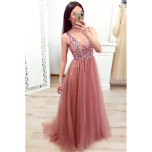 Load image into Gallery viewer, 2021 Summer Sexy Deep V Neck A-line Tank Long Robe Femme Maxi Elegant Dress For Women Sundress Clothes Party Dresses Wedding