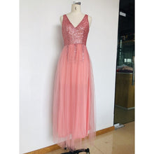 Load image into Gallery viewer, 2021 Summer Sexy Deep V Neck A-line Tank Long Robe Femme Maxi Elegant Dress For Women Sundress Clothes Party Dresses Wedding