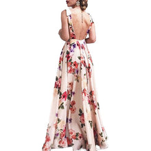 Load image into Gallery viewer, 2021 Summer Sexy Print Floral Beach Peplum Strap Long Maxi Skater Dress For Women Sundress Designer Party Plus Size Dresses Boho