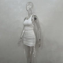 Load image into Gallery viewer, 2021 Summer Sexy Sling Hanging Neck Drawstring Short Skirt Thread Temperament Halter Dress Women&#39;s New Mini Skirt