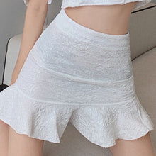 Load image into Gallery viewer, 2021 Summer Sweet Two Piece Sets French Small Fragrant Style Ladies Crop Top High Waist Covered Hip Ensembles Femme Skirts Suits