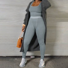 Load image into Gallery viewer, 2021 Summer Woman Sweat Suit Elastic Vest Sexy Leggings Slim Fit Lady Sports Yoga Set Pants