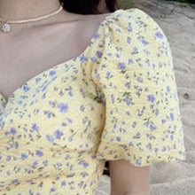 Load image into Gallery viewer, 2021 Summer Women Elegant Chic Puff Sleeve Mini Dress Sweet Floral Print Ruffle Robe Female Fashion Holiday Beach Korean Vestido