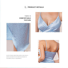 Load image into Gallery viewer, 2021 Summer Women Fashion V-Neck Solid Sexy Spaghetti Slim Package Hip Sling Dress Comfortable Satin Fabric High Split