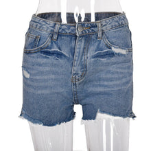 Load image into Gallery viewer, 2021 Summer Women Fringed Jeans High Waist Fashion Streetwear Ripped Hole Straight Ladies Mini Denim Shorts Feminino