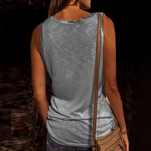 Load image into Gallery viewer, 2021 Summer Women Stitching Top Urban Casual Streetwear Contrast Color Collar Wide Loose Vest Sleeveless Pullover T-shirt