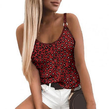 Load image into Gallery viewer, 2021 Summer Women Vest Fashion Sexy Sleeveless Leopard Print Round Neck Elastic Shoulder Strap Camisole Corset Top Plus Size