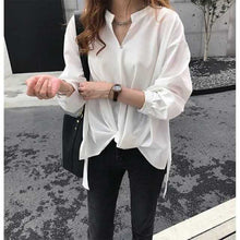 Load image into Gallery viewer, 2021 Summer Women&#39;s Boho Clothing Chiffon Black Harajuku Flannel Shirt Women Long Sleeve Top Shirt Coat Korean Fashion Women&#39;s