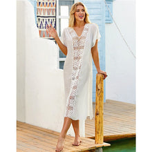 Load image into Gallery viewer, 2021 Summer Women&#39;s New Product Handmade Crochet Flower Stitching Long Skirt Dress Sexy Robe Beach Top