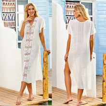 Load image into Gallery viewer, 2021 Summer Women&#39;s New Product Handmade Crochet Flower Stitching Long Skirt Dress Sexy Robe Beach Top