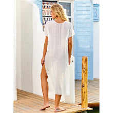 Load image into Gallery viewer, 2021 Summer Women&#39;s New Product Handmade Crochet Flower Stitching Long Skirt Dress Sexy Robe Beach Top