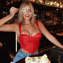 Load image into Gallery viewer, 2021 Summer Women&#39;s New Style Sleeveless Sexy Mesh Gauze Folds Exposed Umbilical Short Outer Wear Camisole Tank