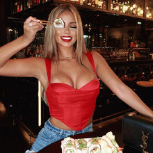 Load image into Gallery viewer, 2021 Summer Women&#39;s New Style Sleeveless Sexy Mesh Gauze Folds Exposed Umbilical Short Outer Wear Camisole Tank