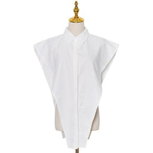 Load image into Gallery viewer, 2021 Summer Women&#39;s Shirt Design Irregular Vest Solid Color Tee Single-Breasted Inverted Triangle Lapel Top