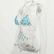 Load image into Gallery viewer, 2021 Summertime Fashion Tank Ladies New Products Crystal Bra Chain Beach Vacation Bikini Body Chain Set Upper Outer Tops