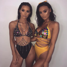 Load image into Gallery viewer, 2021 Summertime Fashion Tank Ladies New Products Crystal Bra Chain Beach Vacation Bikini Body Chain Set Upper Outer Tops