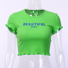 Load image into Gallery viewer, 2021 Summertime New Style Fashionable Miniskirt Women&#39;s Top O Neck Collar Ear Side Exposed Navel Green Tanks For Ladies