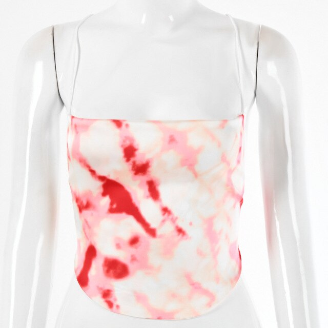 2021 Summertime Printed Women's Hot Style Sexy Halter Tank All Match Sling Tube Top Bar Navel Small Belly For Ladies