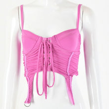 Load image into Gallery viewer, 2021 Summertime Women&#39;s New Style Sleeveless Tank With Wrinkled Eye Strap Sexy Navel Strap Upper Outer Garment Tops