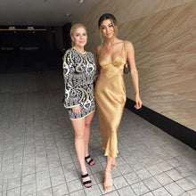 Load image into Gallery viewer, 2021 Summmer New Sexy Spaghetti Strap Dress Women Sleeveless Solid Color Long V Neck Backless Dress Ladies Casual