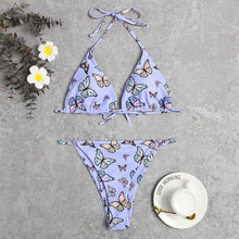 Load image into Gallery viewer, 2021 Swimsuit Butterfly Printing Wearing Rope Ladies Split Bikini Swimsuit Women 2 Pieces