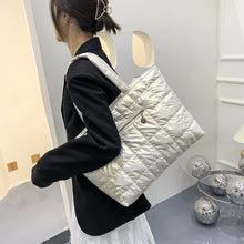 Load image into Gallery viewer, 2021 Winter Fashion Woman Big Handbag Space Pad Cotton High Capacity Totes Soft Female Shopper Quilted Nylon Shoulder Bags