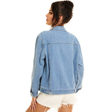 Load image into Gallery viewer, 2021 Winter New Women&#39;s Fashion Cropped Long Denim Lapel Old Denim Coat Jeans Oversized Jean Jacket Women Gothic Clothes