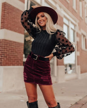 Load image into Gallery viewer, 2021 Woman Elegant Mesh Patchwork Blouse Long Sleeve Blouse Black Lace Transparent Dot Lantern Sleeve Pullover Streetwear Shirts