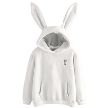 Load image into Gallery viewer, 2021 Women Cute Bunny Embroidered Hoodie Girl Bunny Ears Sweatshirt Fashion Long Sleeve Sweatshirt Pullover New Trendy Top