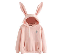 Load image into Gallery viewer, 2021 Women Cute Bunny Embroidered Hoodie Girl Bunny Ears Sweatshirt Fashion Long Sleeve Sweatshirt Pullover New Trendy Top