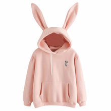 Load image into Gallery viewer, 2021 Women Cute Bunny Embroidered Hoodie Girl Bunny Ears Sweatshirt Fashion Long Sleeve Sweatshirt Pullover New Trendy Top
