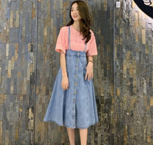 Load image into Gallery viewer, 2021 Women Denim High Waist Skirt   Overalls  Maxi  Jean Skirt