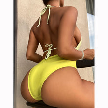 Load image into Gallery viewer, 2021 Women One Piece Swimsuit Patchwork Female Swimwear For Women Sexy Monokini High Waist Bathing Suit Swimming Suit Beachwear