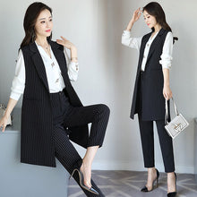 Load image into Gallery viewer, 2021 Women Striped Suit Waistcoat Set Professional Women&#39;s Spring and Autumn Two-piece Outfit Office Clothes