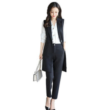 Load image into Gallery viewer, 2021 Women Striped Suit Waistcoat Set Professional Women&#39;s Spring and Autumn Two-piece Outfit Office Clothes