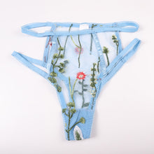 Load image into Gallery viewer, 2021 Women&#39;s Lace Embroidered Underwear Sexy Sensual Lingerie Bralette Bra and Panty Set Mesh See-through Erotic Thong Set