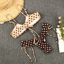 Load image into Gallery viewer, 2021 Women&#39;s Swimming Suit Swimsuit Push up Webbing Stitching Straps Printed Bikinis Swimwear Bathing Suit Brazilian Biquini