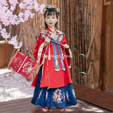 Load image into Gallery viewer, 2021 girl chinese style princess dress folk hanfu tang dynasty dress traditional dance costumes children party princess dress